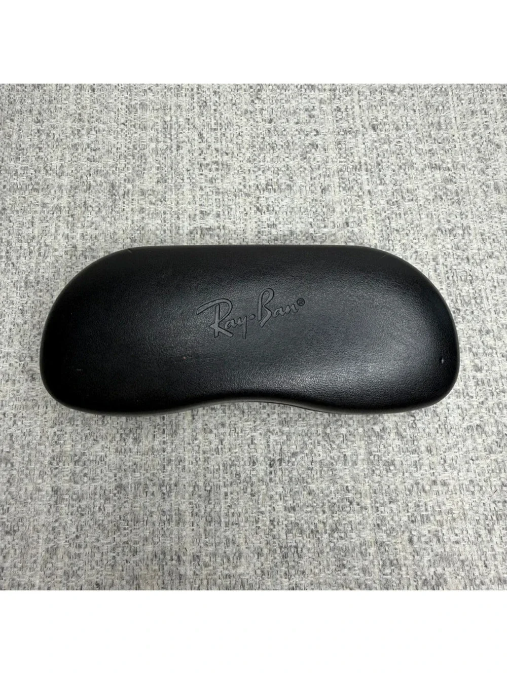Ray-Ban Black Hard Clamshell Sunglasses Eyeglasses Case Gray Interior Genuine